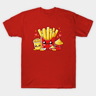 Cute French Fries with Ketchup and Mayonnaise T-Shirt